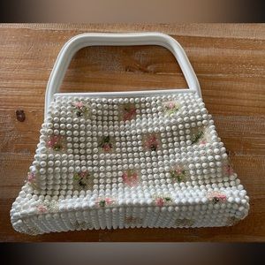 Bubble Purse by GRANDEE Capsule Beaded Purse Pink Floral Handbag Vintage